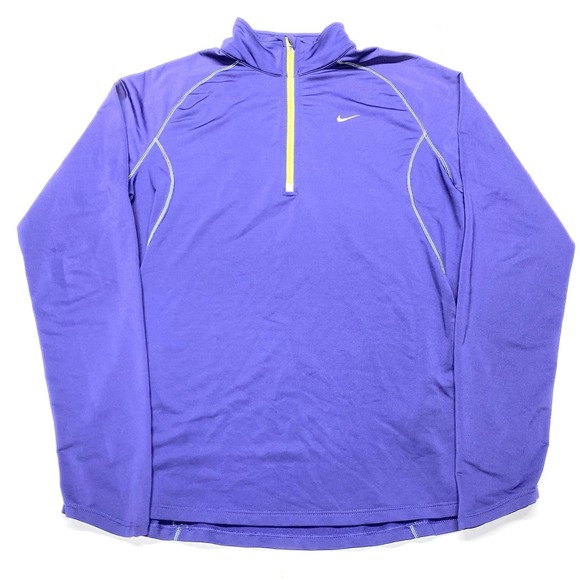Nike Tops - Nike Running Womens Sz L Purple Neon Dri-Fit 1/4 Zip Pullover Top‎